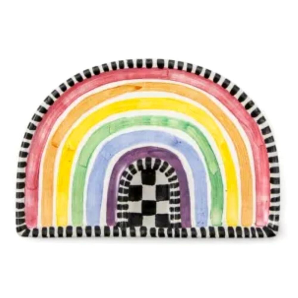 MacKenzie-Childs Rainbow Plate Handmade in Aurora NEW
